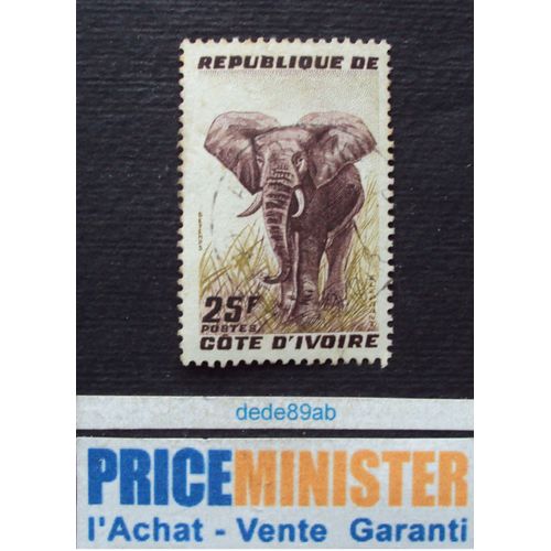 Côte D' Ivoire.. 25f Côte D' Ivoire. Eléphant . Oblitéré.