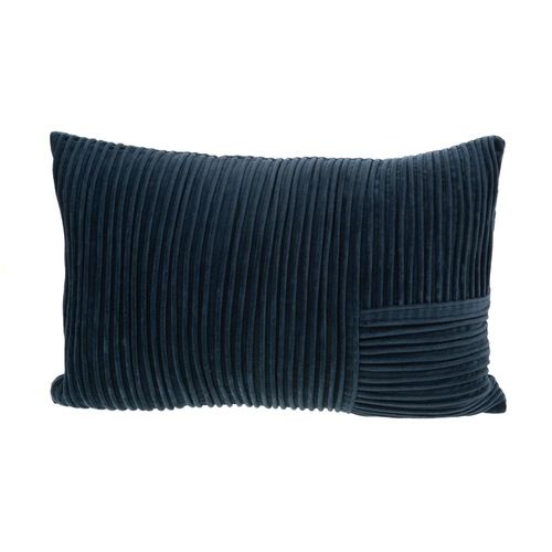Coussin Plis En Velours Bleu