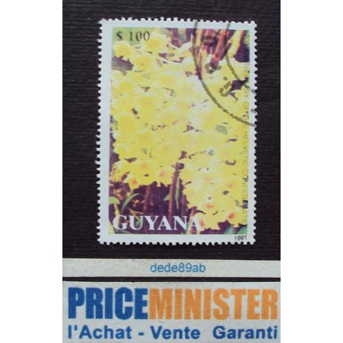 Guyane.. $100 Guyana. Fleurs : Orchidées . Oblitéré.