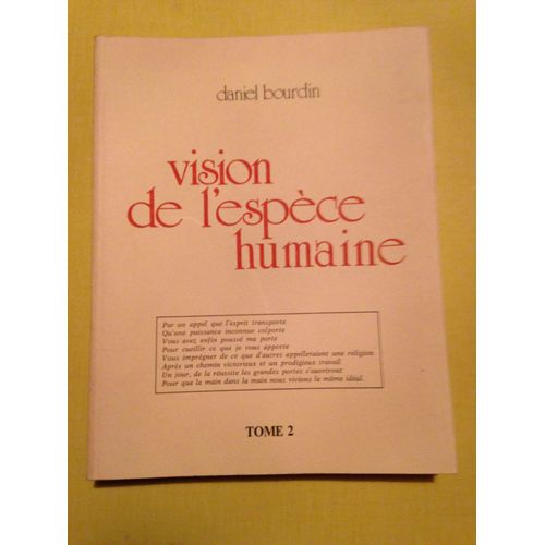 Vision De L'espéce Humaine (Poesie ) Tome 2