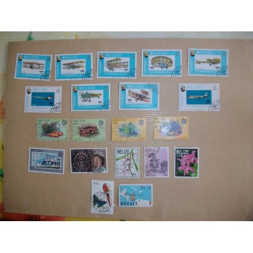 Belize-20 Timbres Differents- Te 25