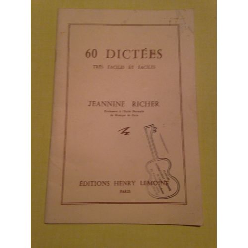 60 Dictées Tres Faciles Et Faciles   1962
