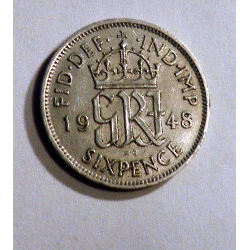 Six Pence "Georgevi" -Royaume-Uni - 1948