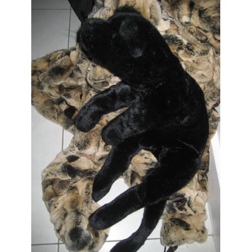 Grande Peluche Panthère Noire Anima Made In France 62 Cm