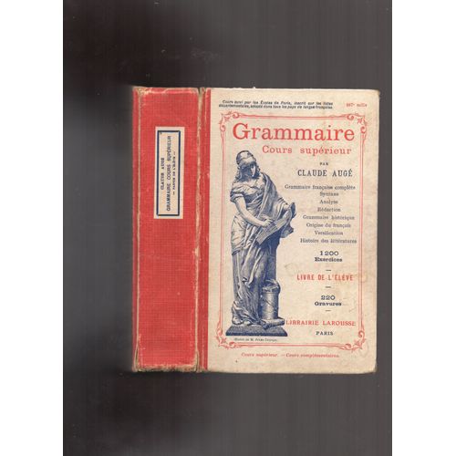 Grammaire, Cours Élémentaire, Par Claude Augé Livre de L