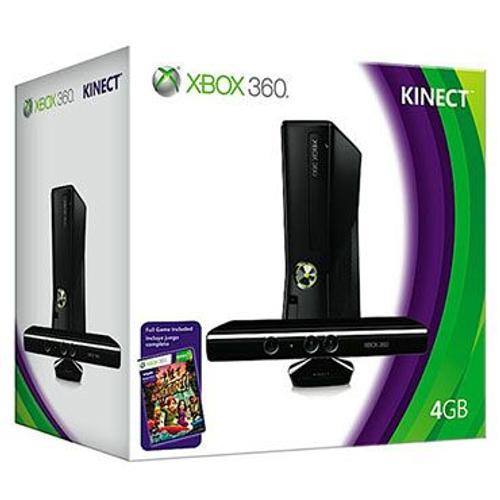 Xbox 360 4go+Kinect+1 Manette+ 5 Jeux + Carte Xbox Live 12 Mois