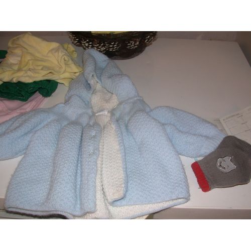Manteau Bébé Bleu 3 Mois Laine