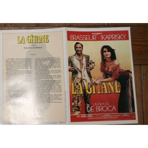 Dossier De Presse 4 Volets La Gitane Valerie Kaprisky Claude Brasseur Philippe De Broca 20x30cm