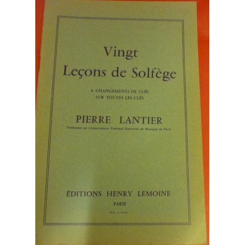 Vingt Leçons De Solfege