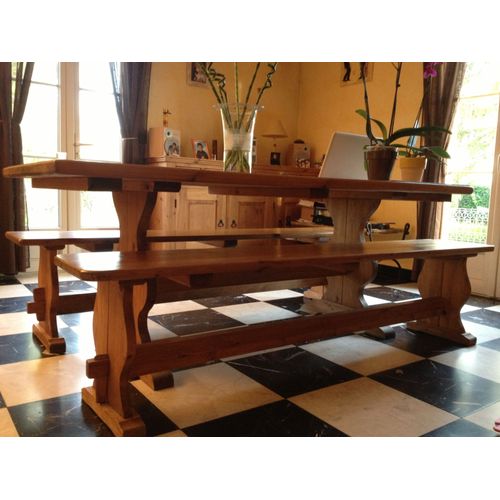 2 Bancs En Pin Massif