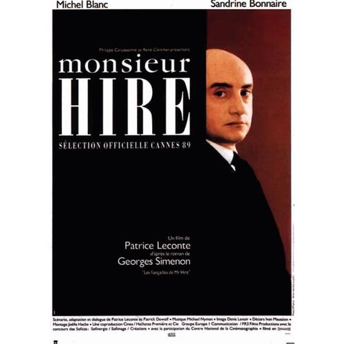 Monsieur Hire - Affiche Originale De Cinéma - Format 120x160 Cm - Un Film De Patrice Leconte Avec Michel Blanc, Sandrine Bonnaire, Luc Thuillier, André Wilms, Cristiana Réali, Eric Bérenger - 1989