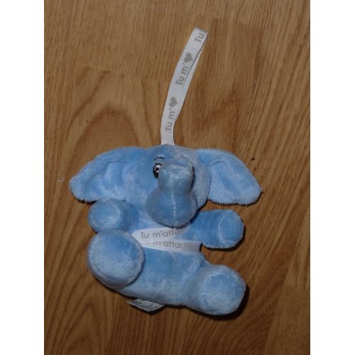 Doudou Peluche Éléphant Elefant Elephant Bleu Elephantbleu 11 Cm Tu M'attaches Tu M' Id & Deal Dupuis