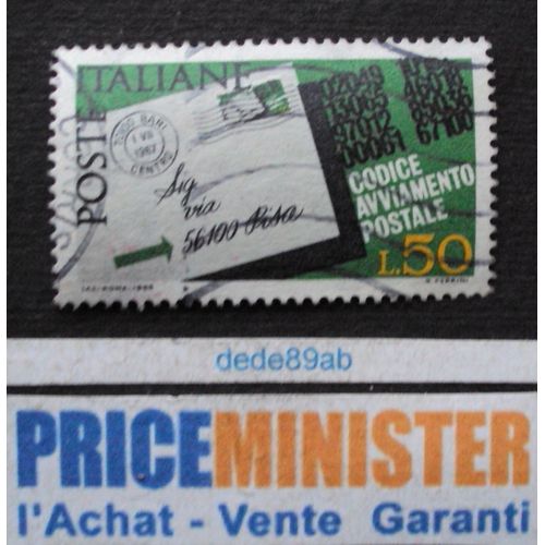 Italie.. 50 L. Introduction Du Code Postal . Oblitéré.