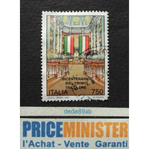 Italie.. 750 Italia. Bicentenaire Du Drapeau Tricolore . Oblitéré.