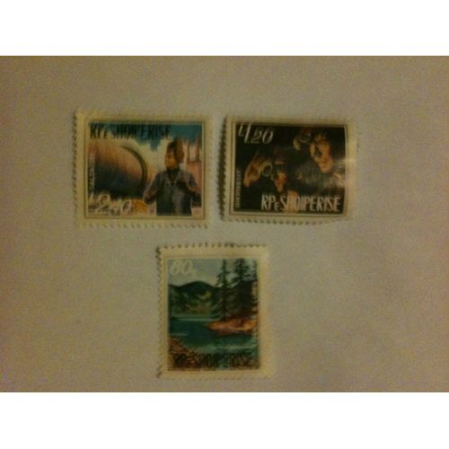 Lot De 3 Timbres Nature Albanie