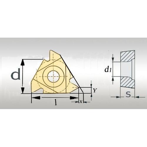 Plaquette revêtue 60° filetage interne pas 0,5-1,5 mm - taille 08 - 5 pcs 08IR A60
