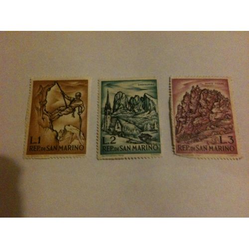 Lot De 3 Timbres Sur L'alpinisme San Marin
