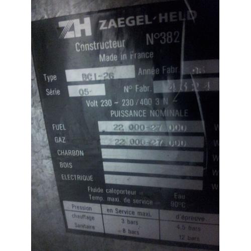Zaegel Held Type BCi-26  - chaudiere gaz + 3 bruleurs gaz