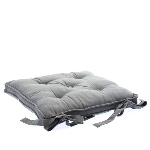 Galette De Chaise 5 Boutons - Gris