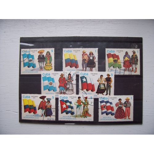 Série Timbres Cuba Histoire Latinoamericaine 1990
