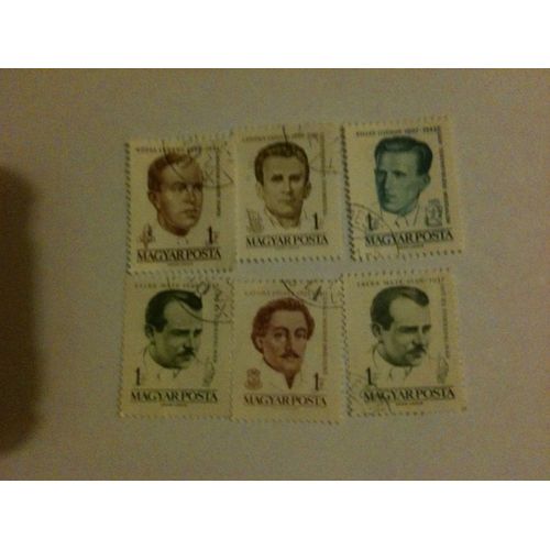 Lot De 6 Timbres Personnages Historiques Hongrie