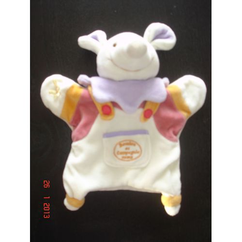 Doudou Souris Blanche - Marionnette - Doudou Et Compagnie - 24cm
