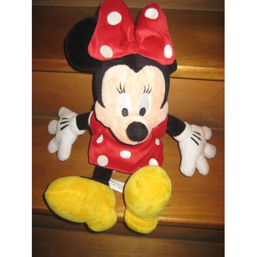 Peluche Poupée Minnie Robe À Pois Rouge Disney 44 Cm