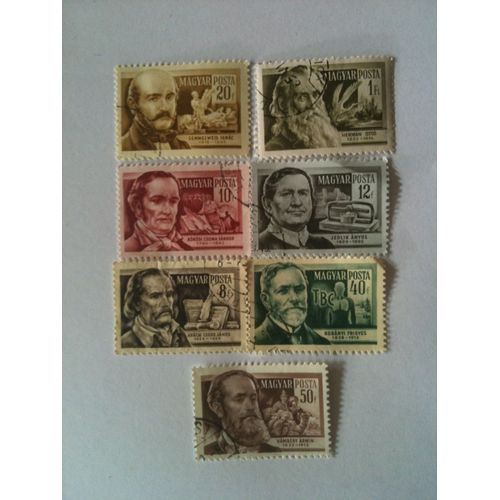 Lot De 7 Timbres Personnages Historiques Hongrie