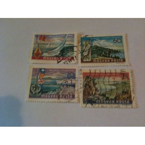 Lot De 4 Timbres Balnéaires Hongrie