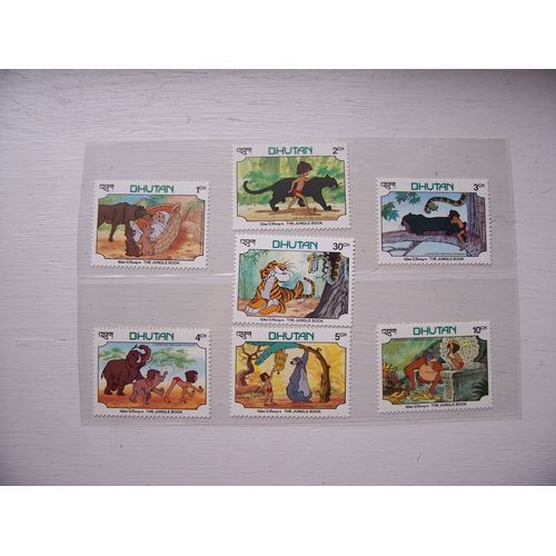 7 Timbres Disney Le Livre De La Jungle Bhoutan