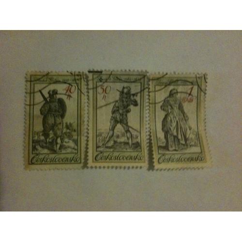 Lot De 3 Timbres Personnages Historiques Tchécoslovaquie 1983