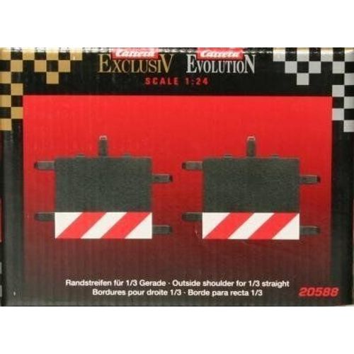 Carrera - Rail Et Accessoire Pour Circuit - 20020588 - 1/24 Et 1/32 - Carrera Evolution -Carrera Digital 132 Et 124 - Bordures Extérieures Pour Les 1/3 Droites Standard 4-Générique