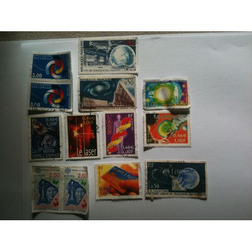 Lot De 13 Timbres Technologie, Espace Et Invention France