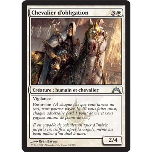 Chevalier D'obligation (Knight Of Obligation) - Magic Mtg - Insurrection (Gatecrash) Vf Mint 18 - U
