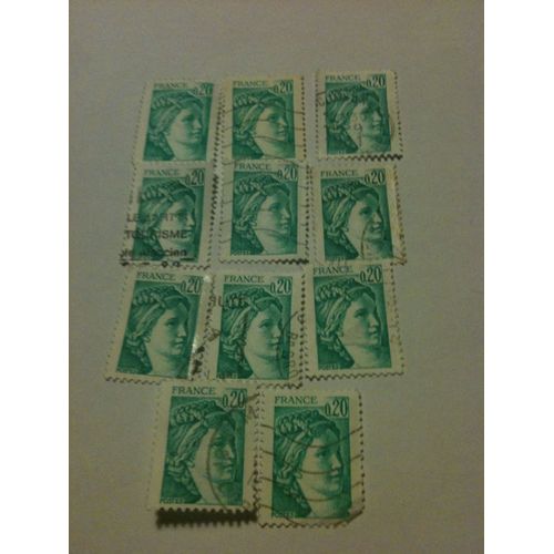 Lot De 11 Timbres Sabine Gandon 20 Centimes France 1978