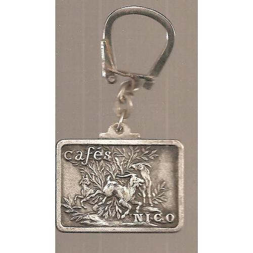 Porte Clés ( Clé / Clef - Keyring ) Publicitaire Ancien Métallique : Cafés Nico ( Collection Nico " Histoire Du Café " - N° 1. La Légende Du Café - Édité À 30 000 Exemplaires : N° 1494 )