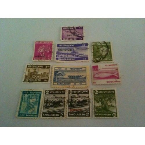 Lot De 11 Timbres Divers Bangladesh