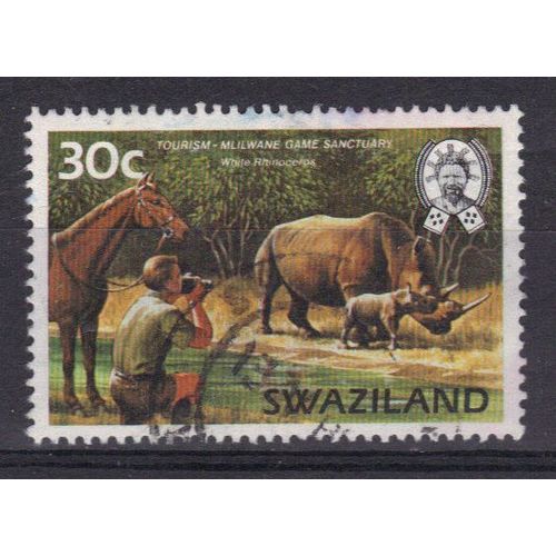 Swaziland 1981 : Tourisme : Réserve De Mliwane Et Rhinocéros Blancs - Timbre Oblitéré