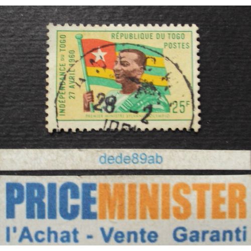 Togo.. 25f Indépendance Du Togo.27 Avril 1960.Premier Ministre Sylvanus Olympio . Oblitéré.