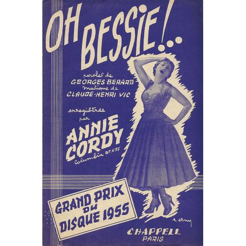 Oh Bessie Annie Cordy Avec Chiffrage Pour L'harmonica 1955