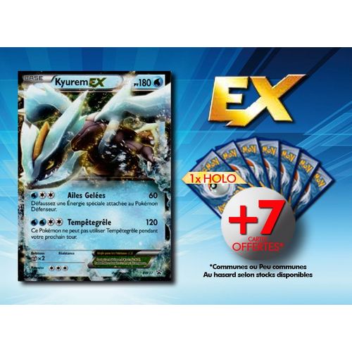 Carte Neuve Pokemon Kyurem Ex Bw37 (38/99) Francaise + 7 Cartes Offertes