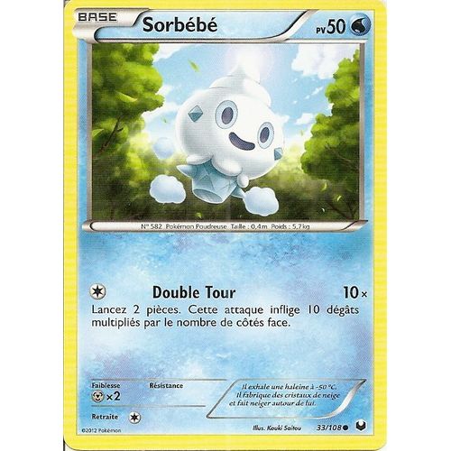 Carte Pokemon Sorbébé 50pv - Explorateurs Obscurs 33/108