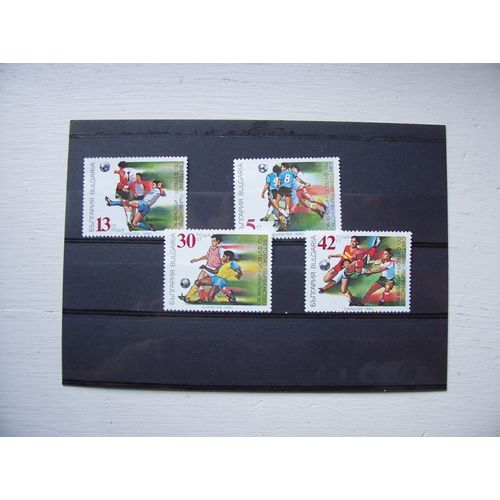 Série 4 Timbres Football Bulgarie 1990