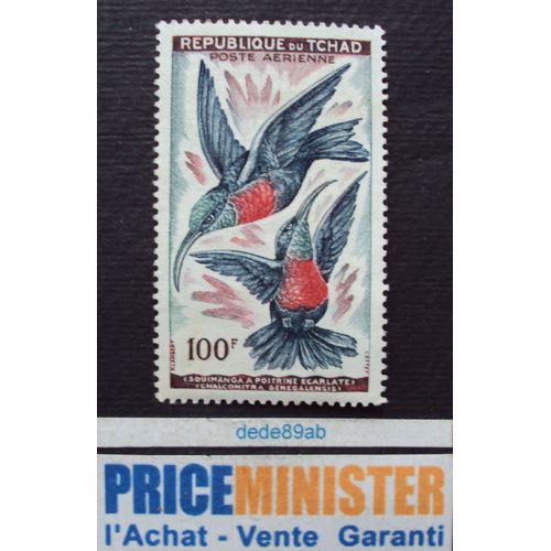 Tchad.. 100f Poste Aérienne. Oiseaux : Souimangas À Poitrine Ecarlate. Non Oblitéré.