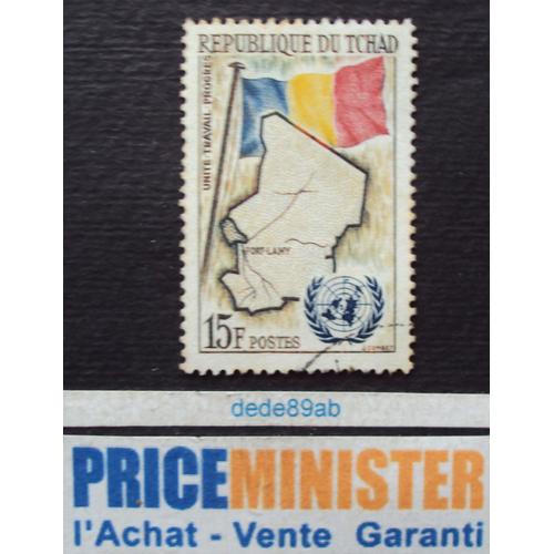 Tchad.. 15f Admission À L' O.N.U. Drapeau & Carte . Neuf .