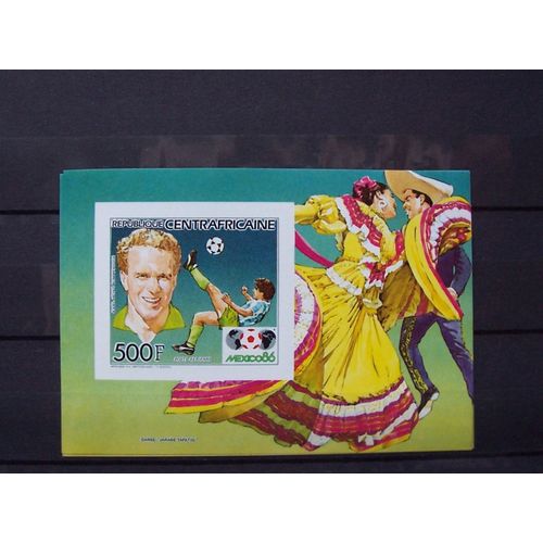 Timbre Football Mexico Centrafrique Rummenigge 1986