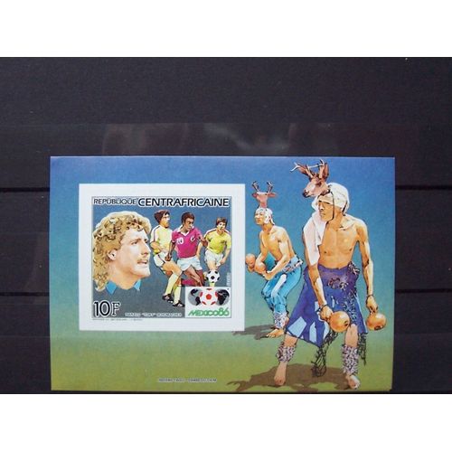 Timbre Football Mexico Centrafrique Schumacher 1986
