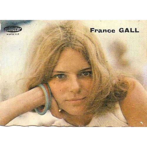 Vignette Mini Carte Postale 5x7cm Série Publistar Bords Dentelés , Offert Par L'amienoise Biscotte Reine De France , Chanteuse Francaise France Gall, Sixties , Yéyé , Années 60