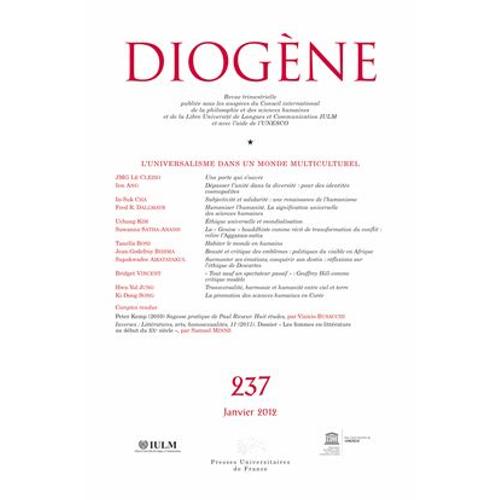 Diogène N° 237, Janvier 2012 - L'universalisme Dans Un Monde Multiculturel