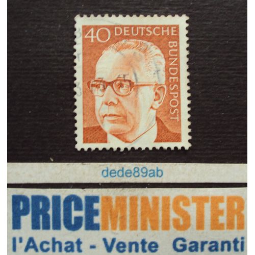 Allemagne.. 40 Deutsche Bundespost. Gustav Heinemann (1899-1976) . Oblitéré.